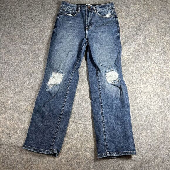 Kenzie Jeans Womens 6/28 Vintage Luxe The Slim Medium Wash Distressed Denim - Picture 1 of 10